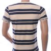 NEW DREAM trendy STRIPE TEE print ronde hals T-shirt Beige