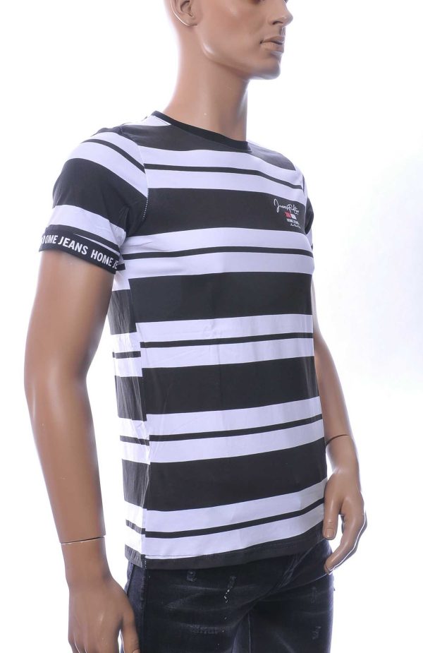 NEW DREAM trendy STRIPE TEE print ronde hals T-shirt Zwart