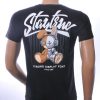 NEW DREAM trendy Stay tune print ronde hals T-shirt Zwart
