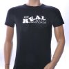 NEW DREAM trendy Stay REAL print ronde hals T-shirt Zwart