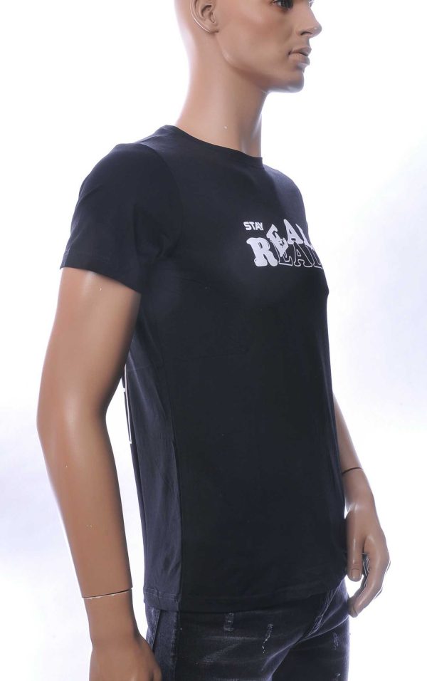 NEW DREAM trendy Stay REAL print ronde hals T-shirt Zwart