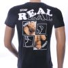 NEW DREAM trendy Stay REAL print ronde hals T-shirt Zwart