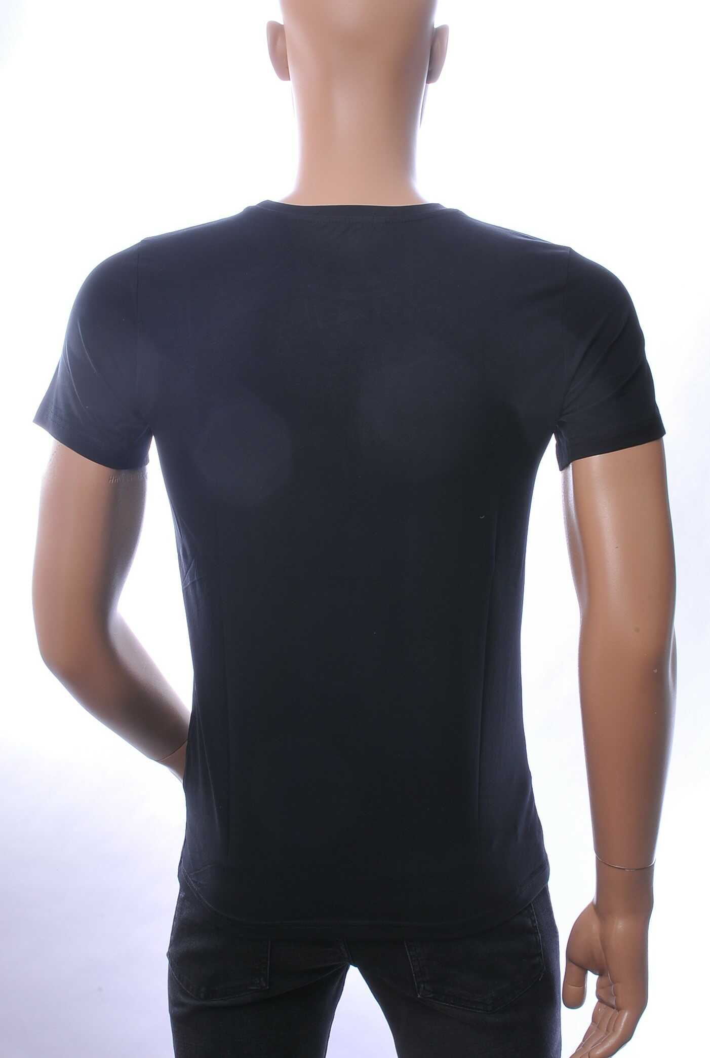 NEW DREAM trendy boze bulldog print ronde hals T-shirt met steentjes Zwart