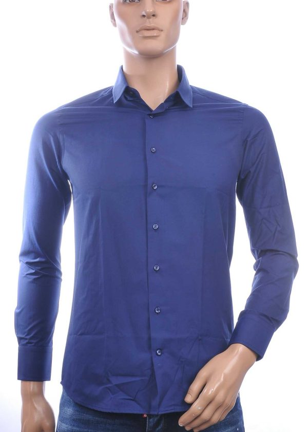 ARYA Italiaans getailleerd slim fit overhemd – Navy