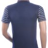 CLUB JU Trendy Gestreept Heren Polo T-Shirt met Sier Borstzak – Navy