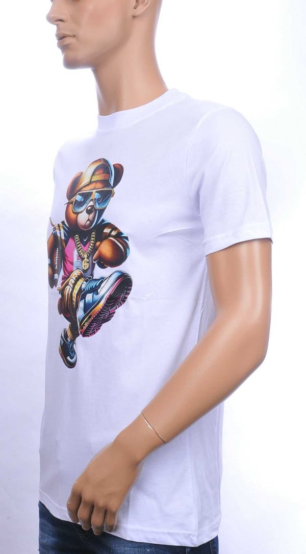 CONTOUR Trendy Teddy Bear Ronde Hals T-shirt – Wit