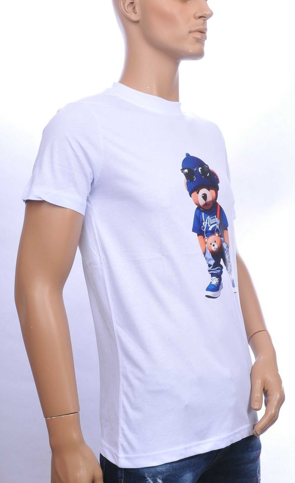 CONTOUR Trendy Teddy Bear Ronde Hals T-shirt – Wit