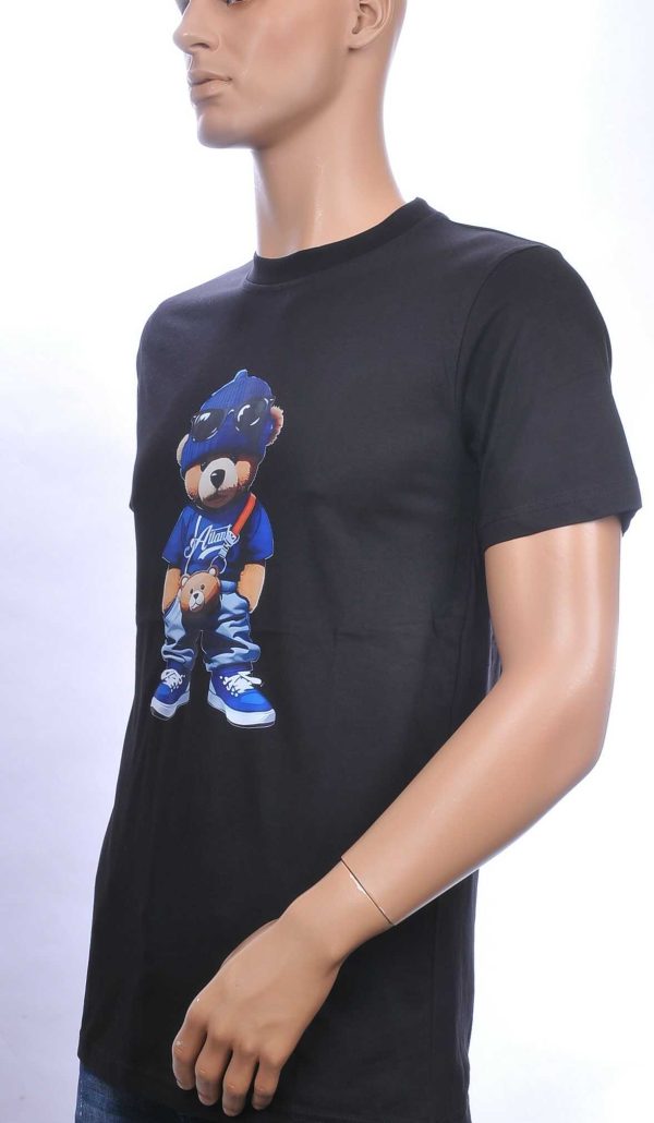 CONTOUR Trendy Teddy Bear Ronde Hals T-shirt – Zwart