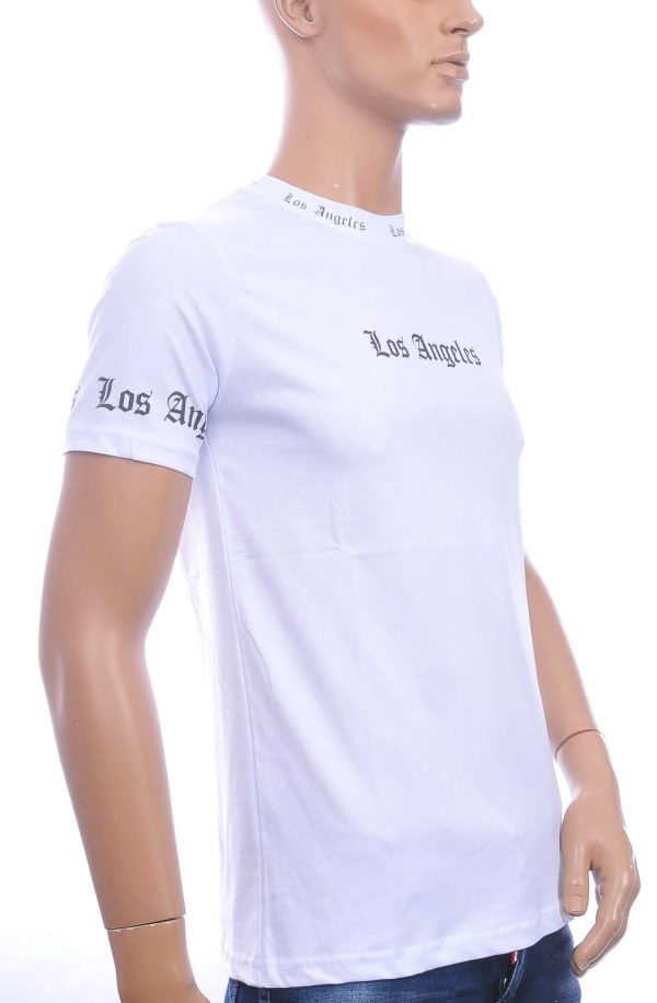 JOHN ANGELS Trendy Los Angeles Ronde Hals Heren T-Shirt - Wit