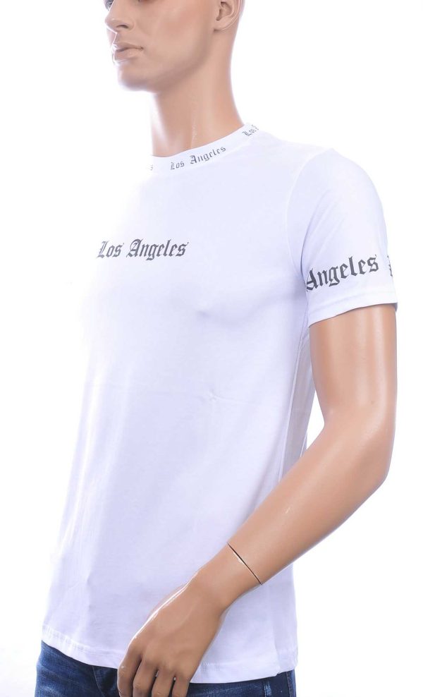 JOHN ANGELS Trendy Los Angeles Ronde Hals Heren T-Shirt - Wit