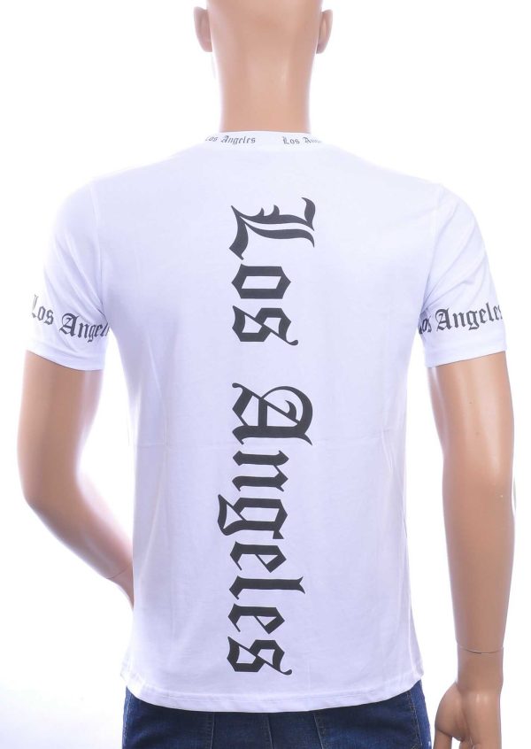 JOHN ANGELS Trendy Los Angeles Ronde Hals Heren T-Shirt - Wit