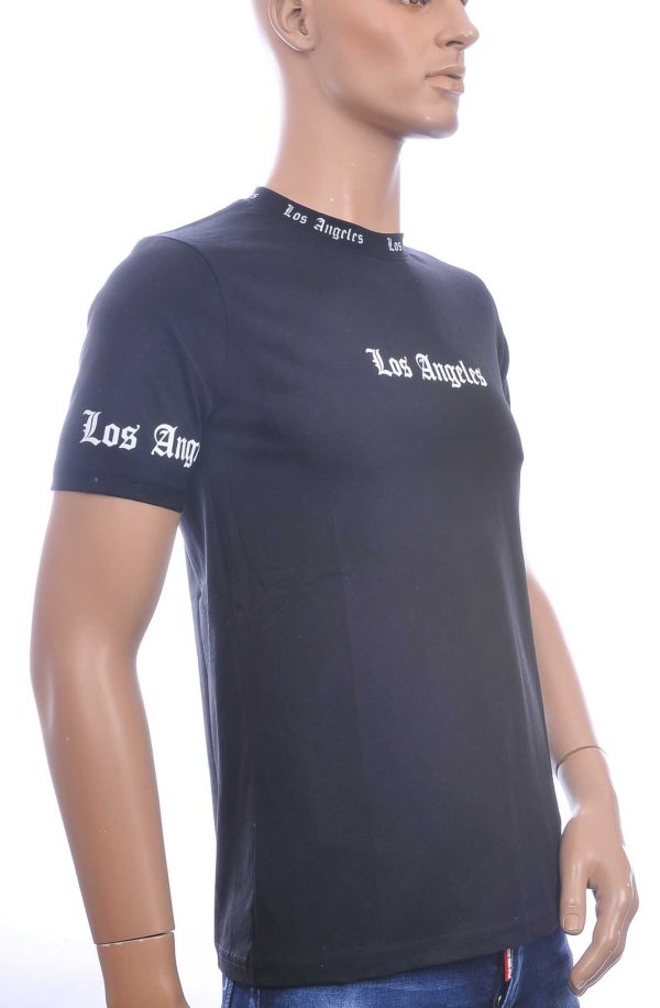 JOHN ANGELS Trendy Los Angeles Ronde Hals Heren T-Shirt - Zwart