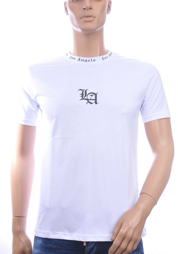 JOHN ANGELS Trendy Los Angels Ronde Hals Heren T-Shirt - Wit