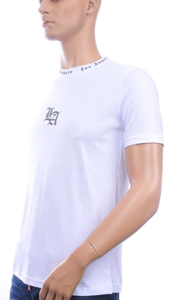 JOHN ANGELS Trendy Los Angels Ronde Hals Heren T-Shirt - Wit