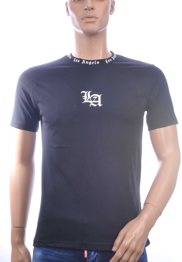 JOHN ANGELS Trendy Los Angels Ronde Hals Heren T-Shirt - Zwart