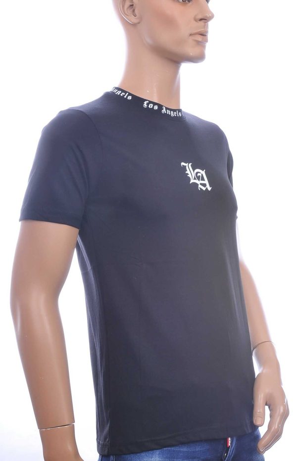 JOHN ANGELS Trendy Los Angels Ronde Hals Heren T-Shirt - Zwart