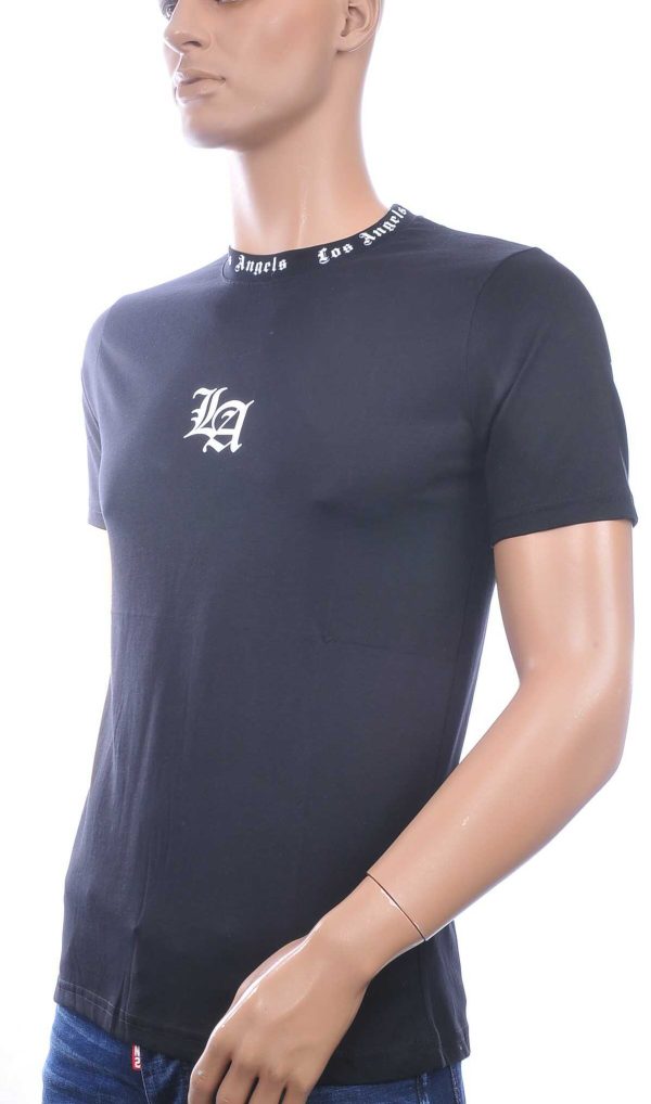 JOHN ANGELS Trendy Los Angels Ronde Hals Heren T-Shirt - Zwart