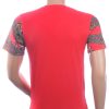 LES DESIGNERS Trendy Heren T-Shirt met Panterprint met Steentjes – Rood