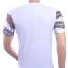 LES DESIGNERS Trendy Heren T-Shirt met Panterprint met Steentjes – Wit