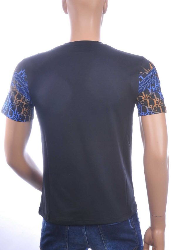 LES DESIGNERS Ronde Hals T-Shirt met Leeuwenkop met Steentjes – Zwart