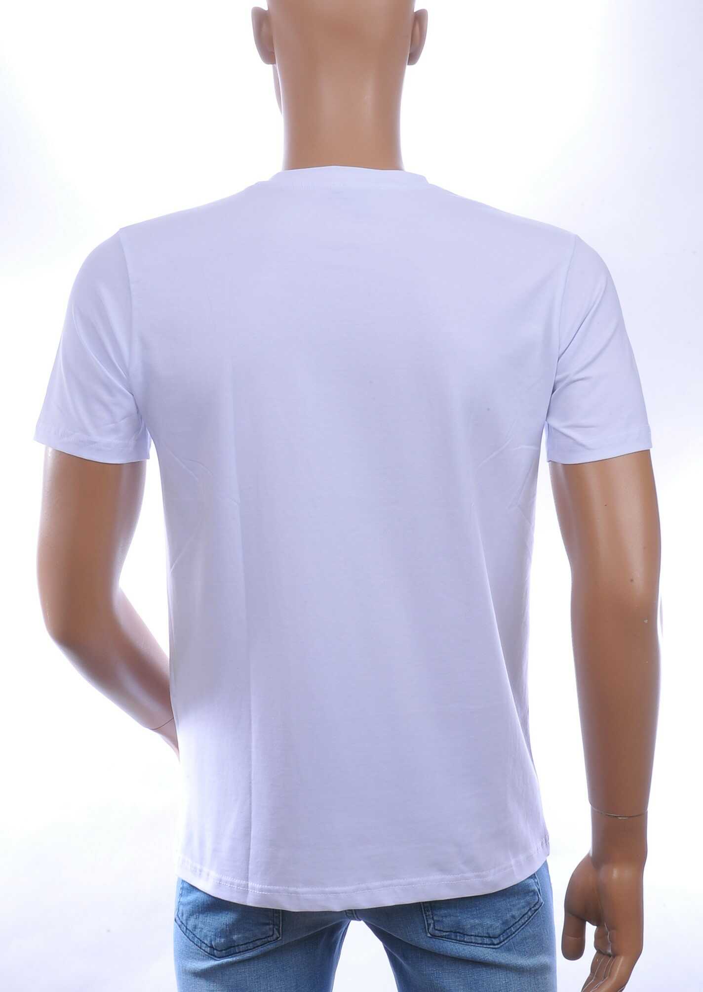 BAXBOY Ronde Hals Heren Skull T-Shirt met Steentjes - Wit