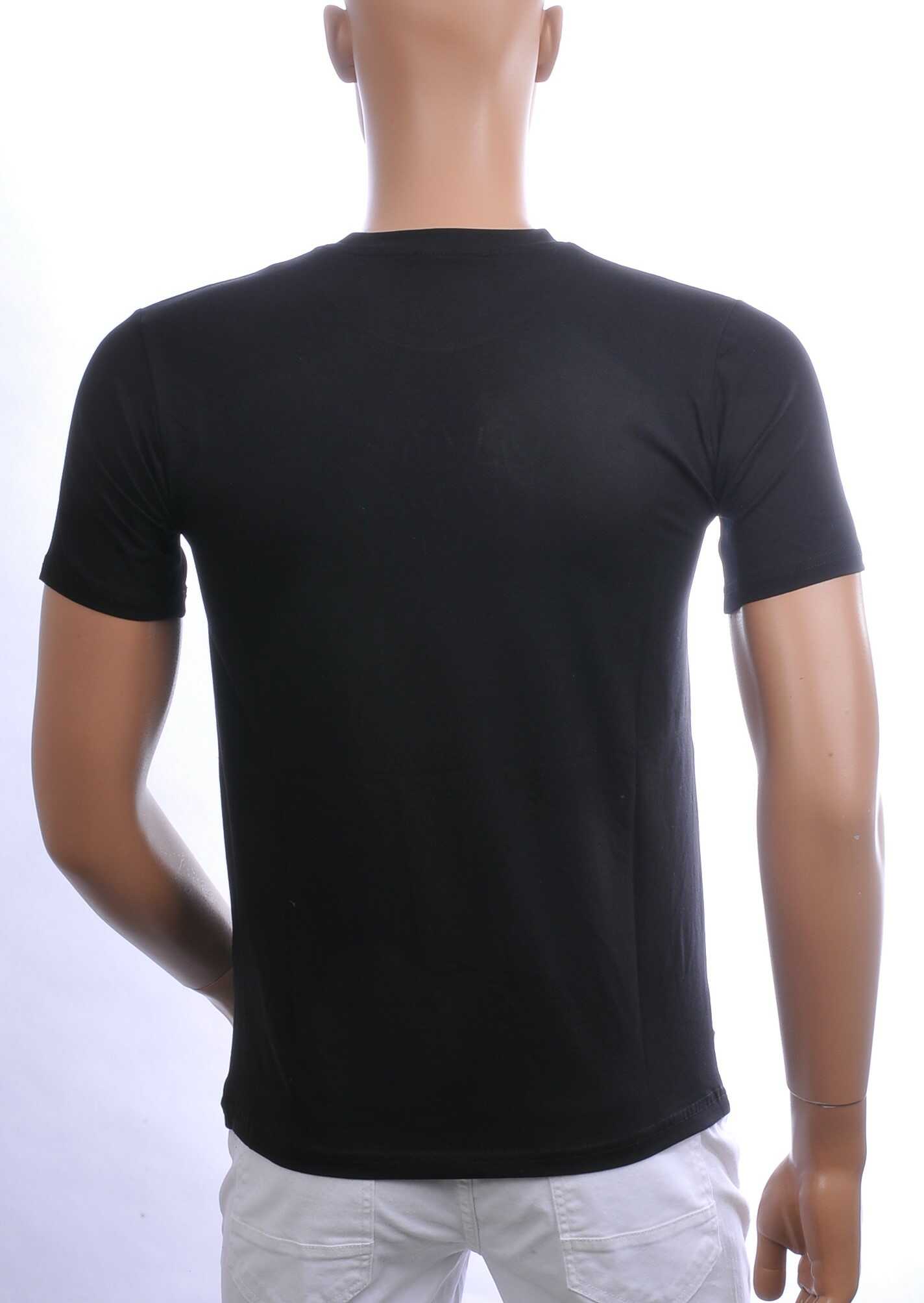 John Angels Ronde Hals Heren Skull T-Shirt met Steentjes - Zwart