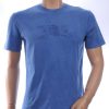 CLUB JU Vintage Ronde Hals Effen Heren T-Shirt - Blauw