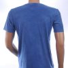 CLUB JU Vintage Ronde Hals Effen Heren T-Shirt - Blauw