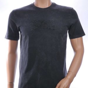 CLUB JU Vintage Ronde Hals Effen Heren T-Shirt - Zwart