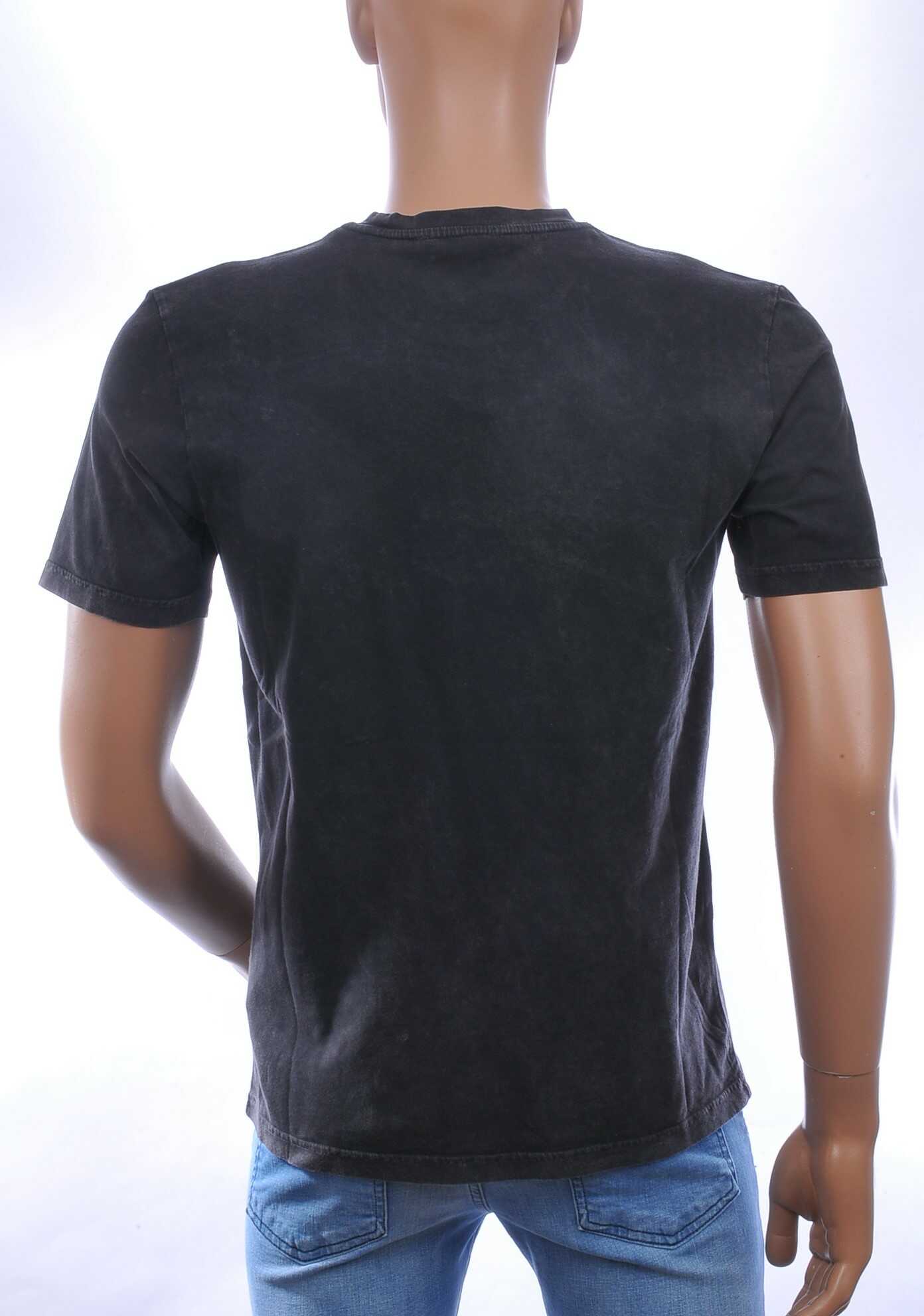 CLUB JU Vintage Ronde Hals Effen Heren T-Shirt - Zwart