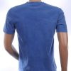 CLUB JU Vintage Ronde Hals Effen Heren T-Shirt - Blauw