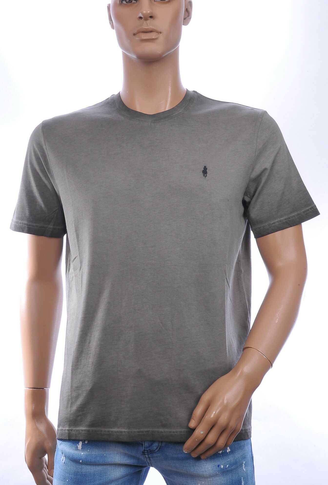 CLUB JU Vintage Ronde Hals Effen Heren T-Shirt - Antraciet