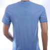 CLUB JU Vintage Ronde Hals Effen Heren T-Shirt - Blauw