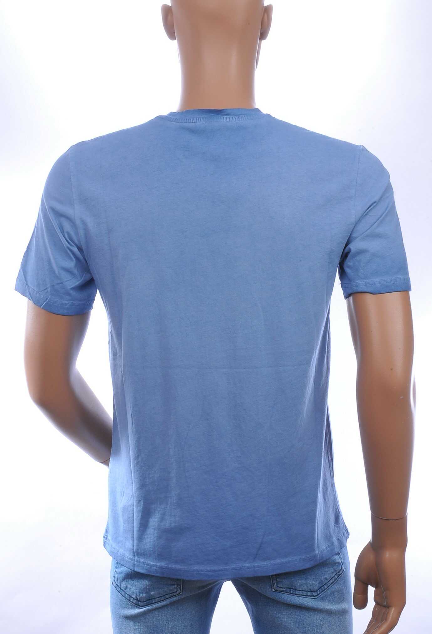 CLUB JU Vintage Ronde Hals Effen Heren T-Shirt - Blauw