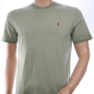 CLUB JU Vintage Ronde Hals Effen Heren T-Shirt - Khaki