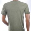 CLUB JU Vintage Ronde Hals Effen Heren T-Shirt - Khaki