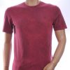 CLUB JU Vintage Ronde Hals Effen Heren T-Shirt - Bordeaux