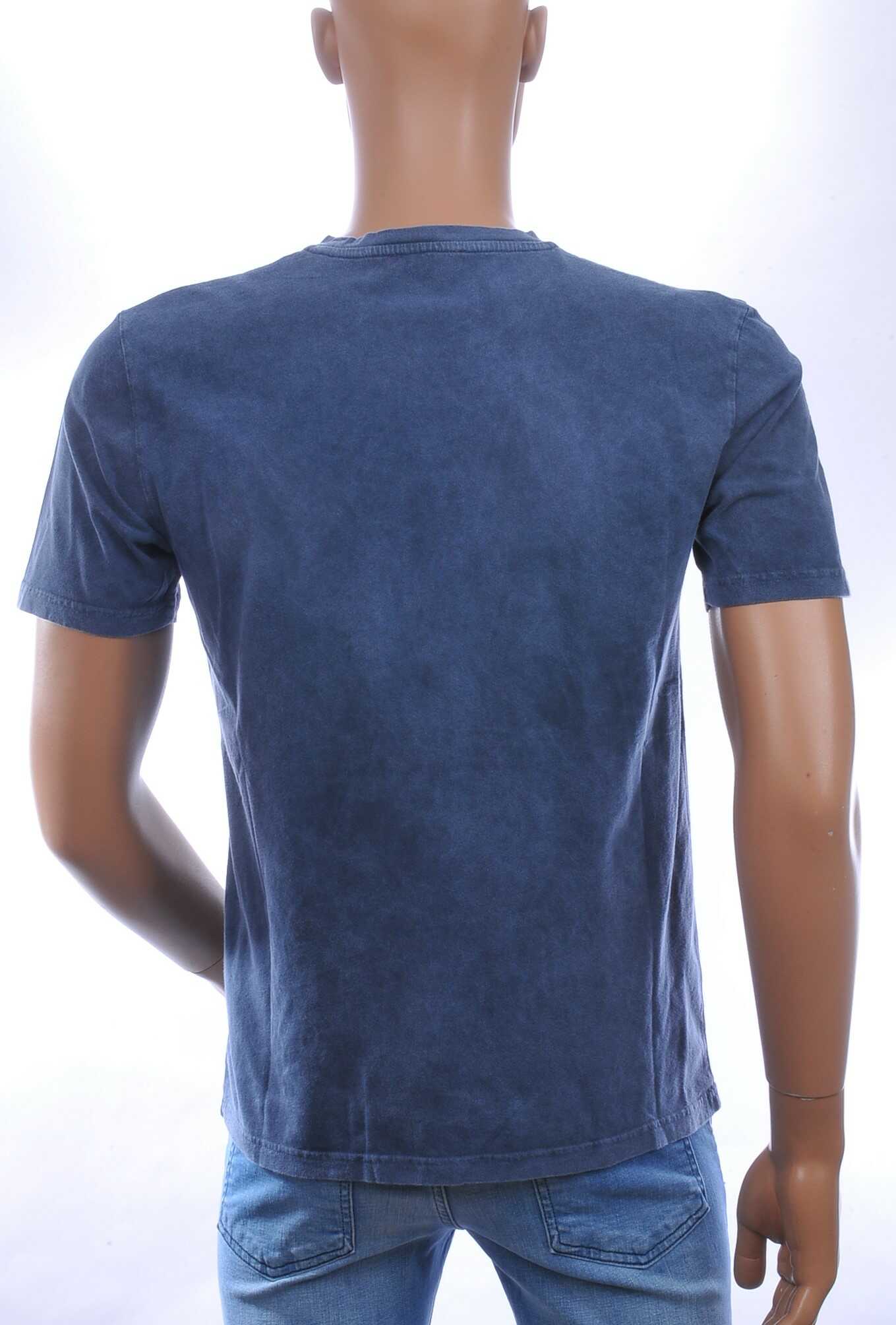 CLUB JU Vintage Ronde Hals Effen Heren T-Shirt - Navy