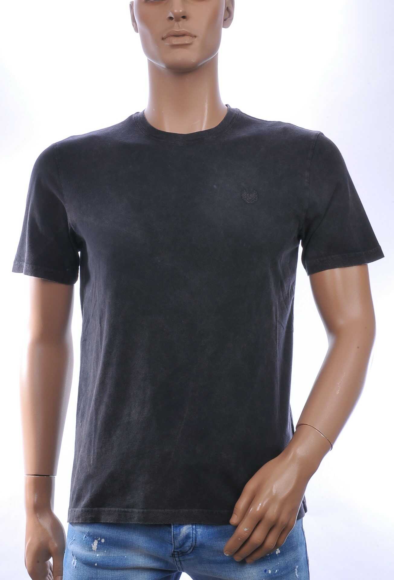 CLUB JU Vintage Ronde Hals Effen Heren T-Shirt - Zwart