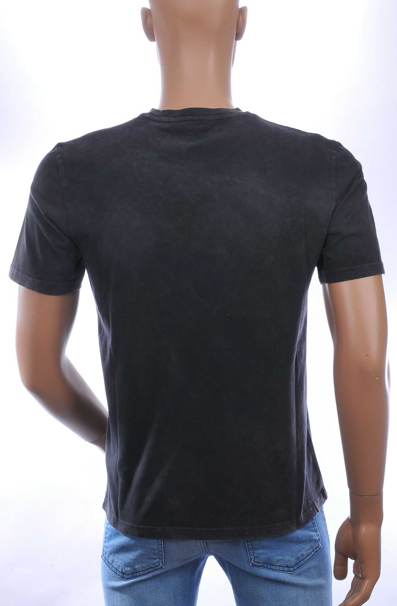 CLUB JU Vintage Ronde Hals Effen Heren T-Shirt - Zwart