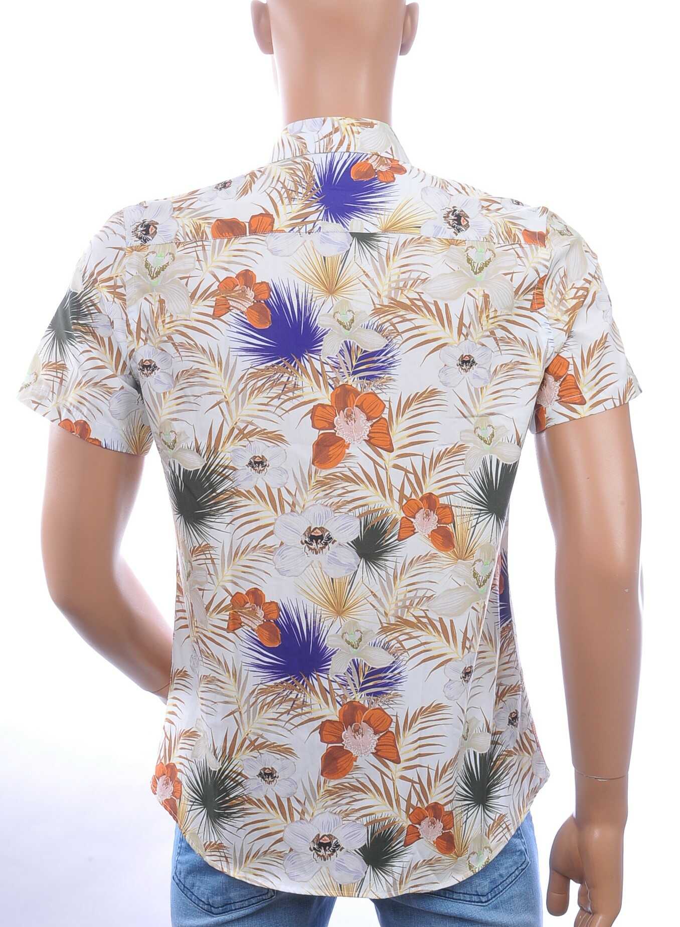 Ferlucci Slim Fit Hawaii Heren Overhemd met Korte Mouwen - Beige