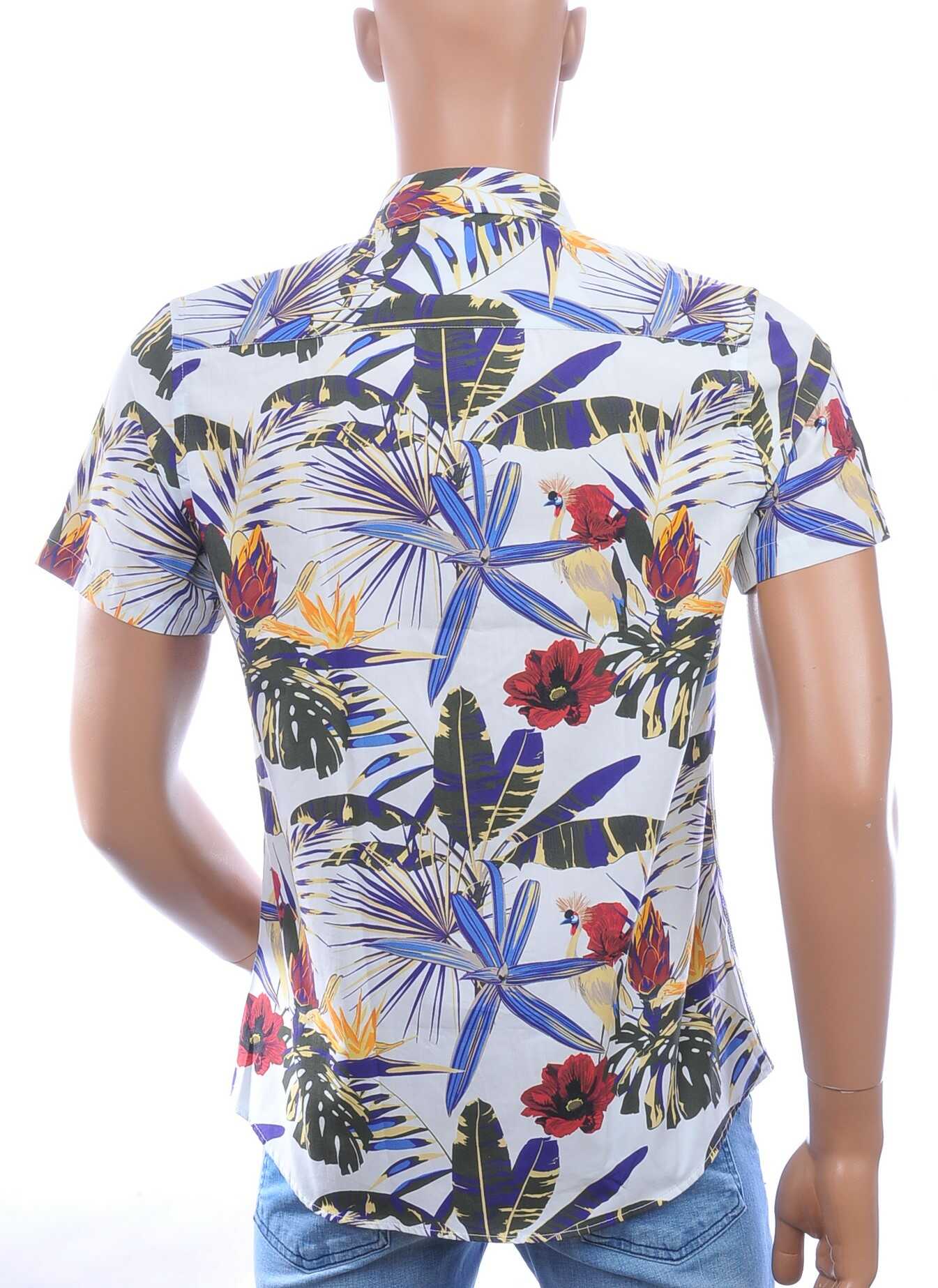 Ferlucci Slim Fit Hawaii Heren Overhemd met Korte Mouwen - Beige
