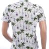 Ferlucci Slim Fit Hawaii Heren Overhemd met Korte Mouwen – Wit