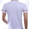 LES DESIGNERS Heren Polo T-Shirt met Leeuwenkop Badge en Goudkleurige Steentjes – Wit