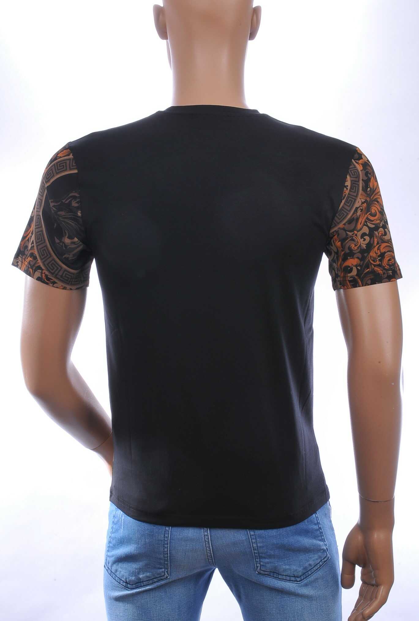 LES DESIGNERS Trendy Ronde Hals Heren T-Shirt met Tijgerkop en Steentjes - Zwart