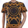 LES DESIGNERS Trendy Ronde hals Heren T-Shirt met Tijgerkop en Steentjes - Navy