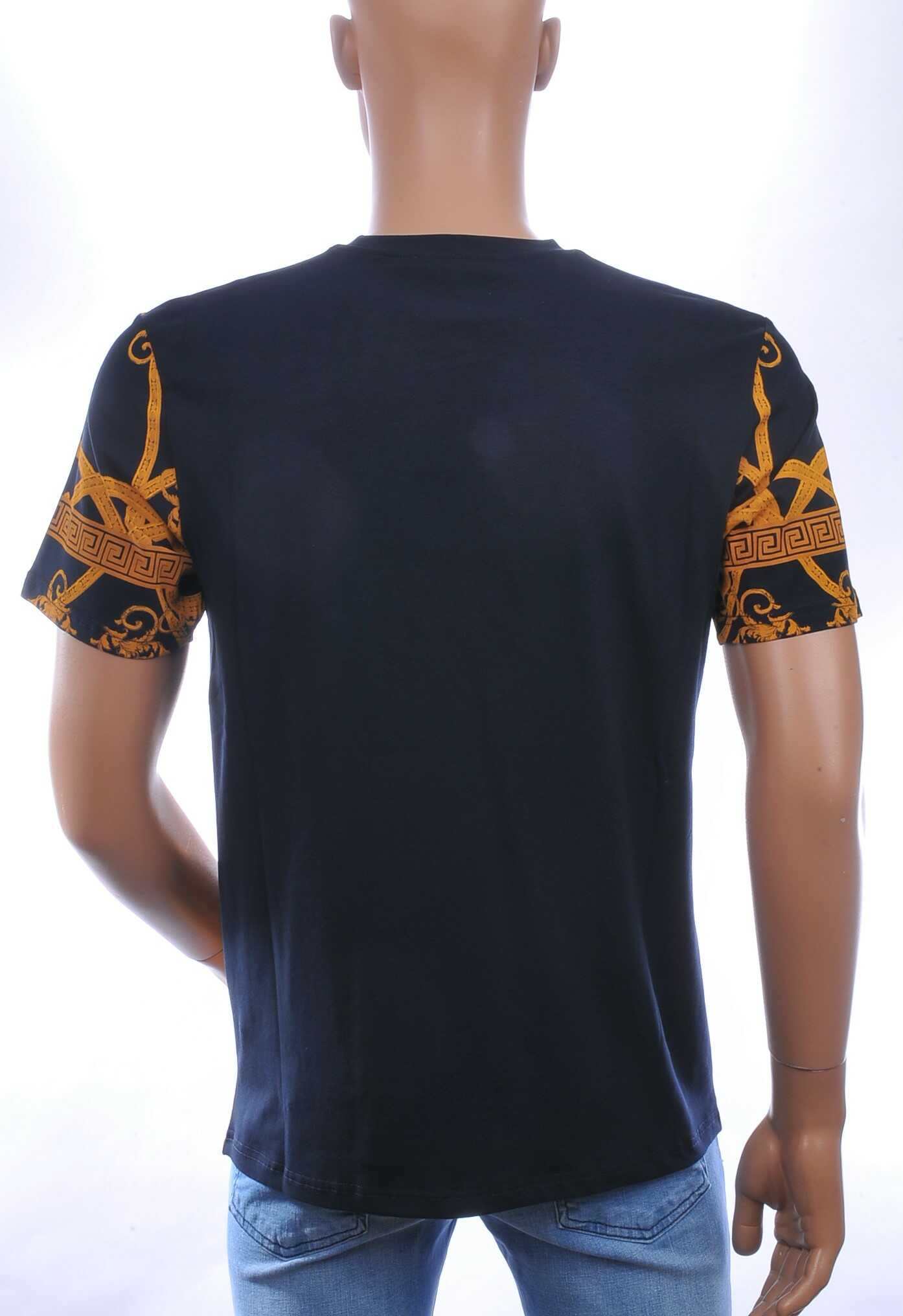 LES DESIGNERS Trendy Ronde hals Heren T-Shirt met Tijgerkop en Steentjes - Navy