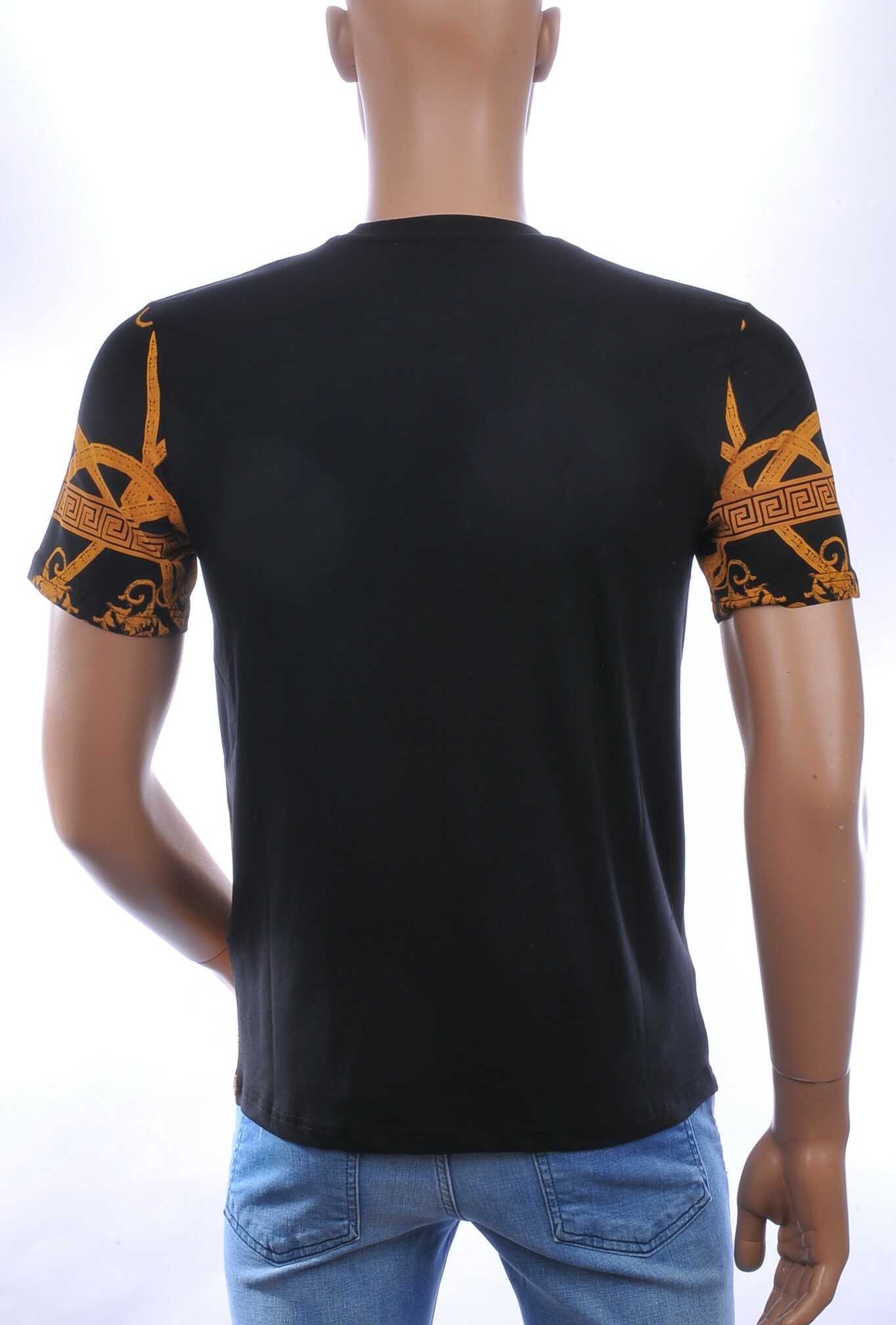 LES DESIGNERS Trendy Ronde hals Heren T-Shirt met Tijgerkop en Steentjes - Zwart