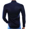 David Newman donkerblauw heren overhemd slim fit – achterkant lange mouwen