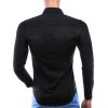 David Newman zwart slim fit heren overhemd – achterkant Italiaanse stijl